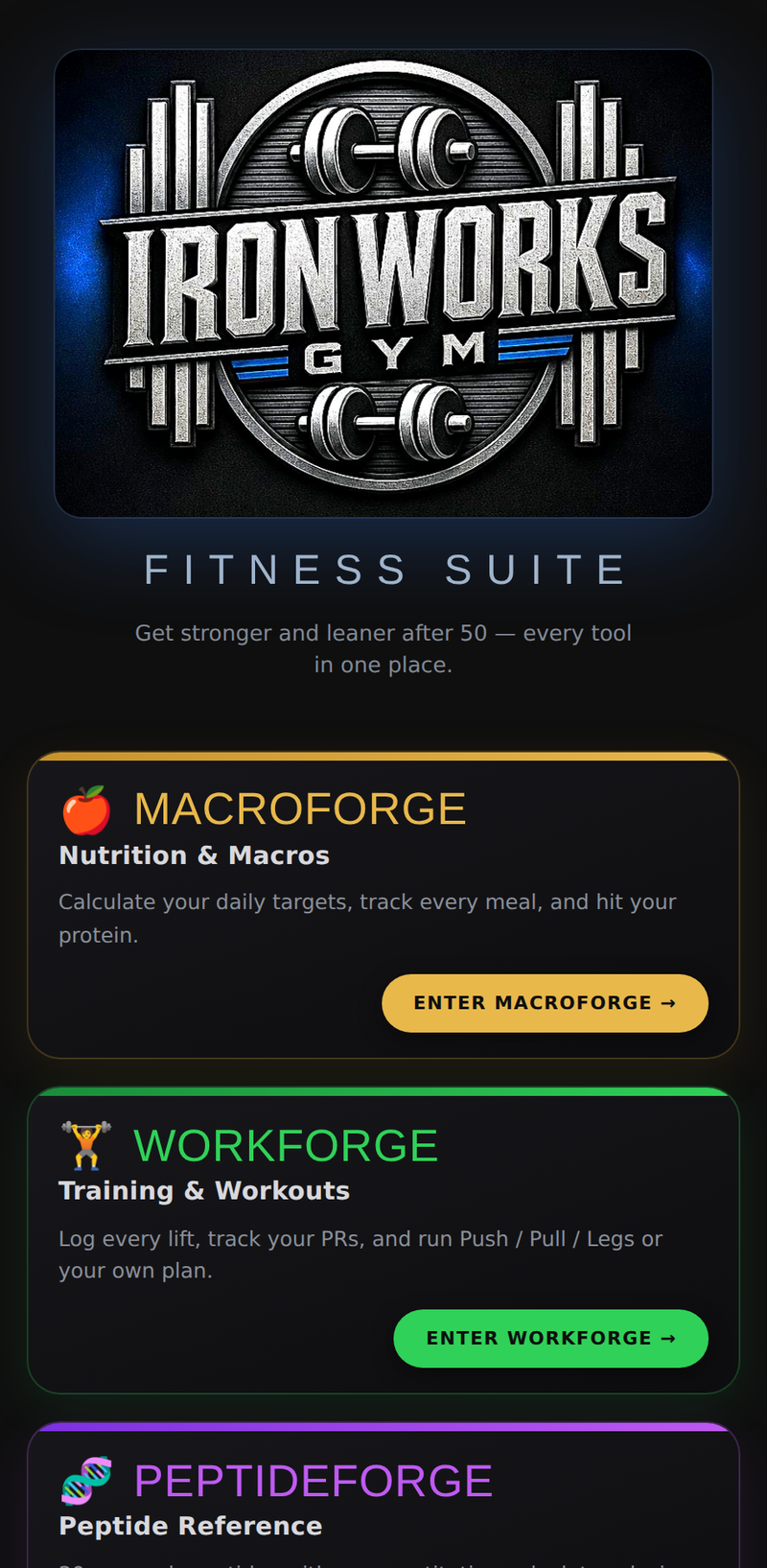 IronWorks Fitness Suite (App)